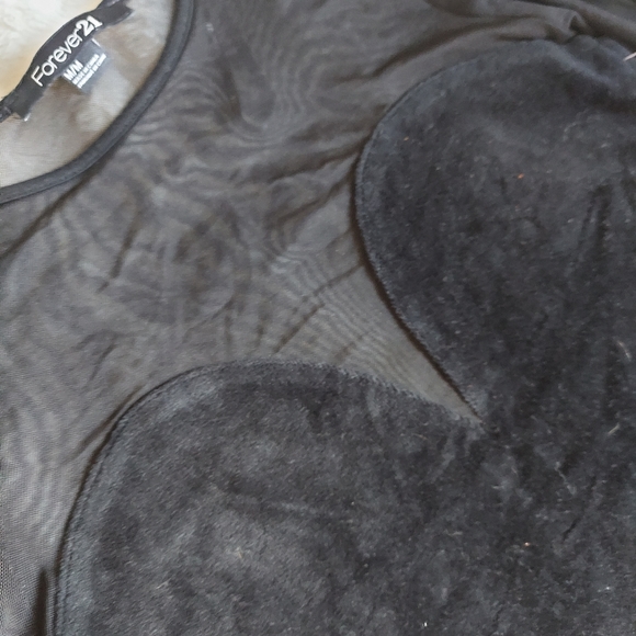 NWOT Forever 21 Velour & Sheer Dress - Picture 2 of 7
